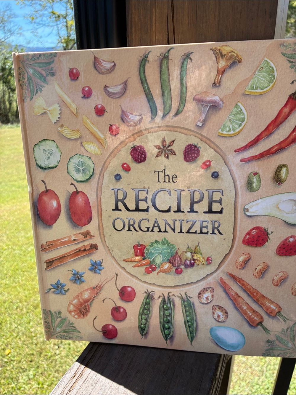 The Recipe Organizer - Cream Recipe Binder with Food Illustration Cover